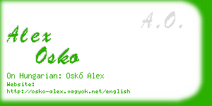 alex osko business card